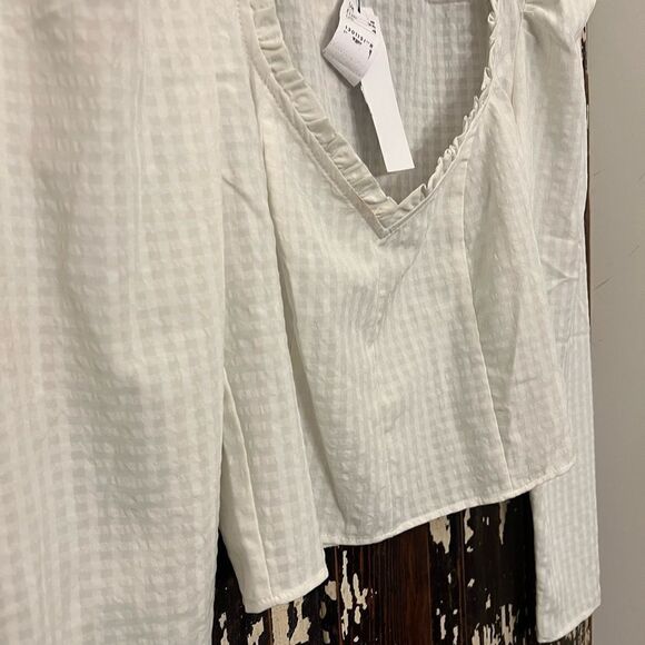 NWT women’s TopShop size 4 crop low v peasant top. - Picture 2 of 12